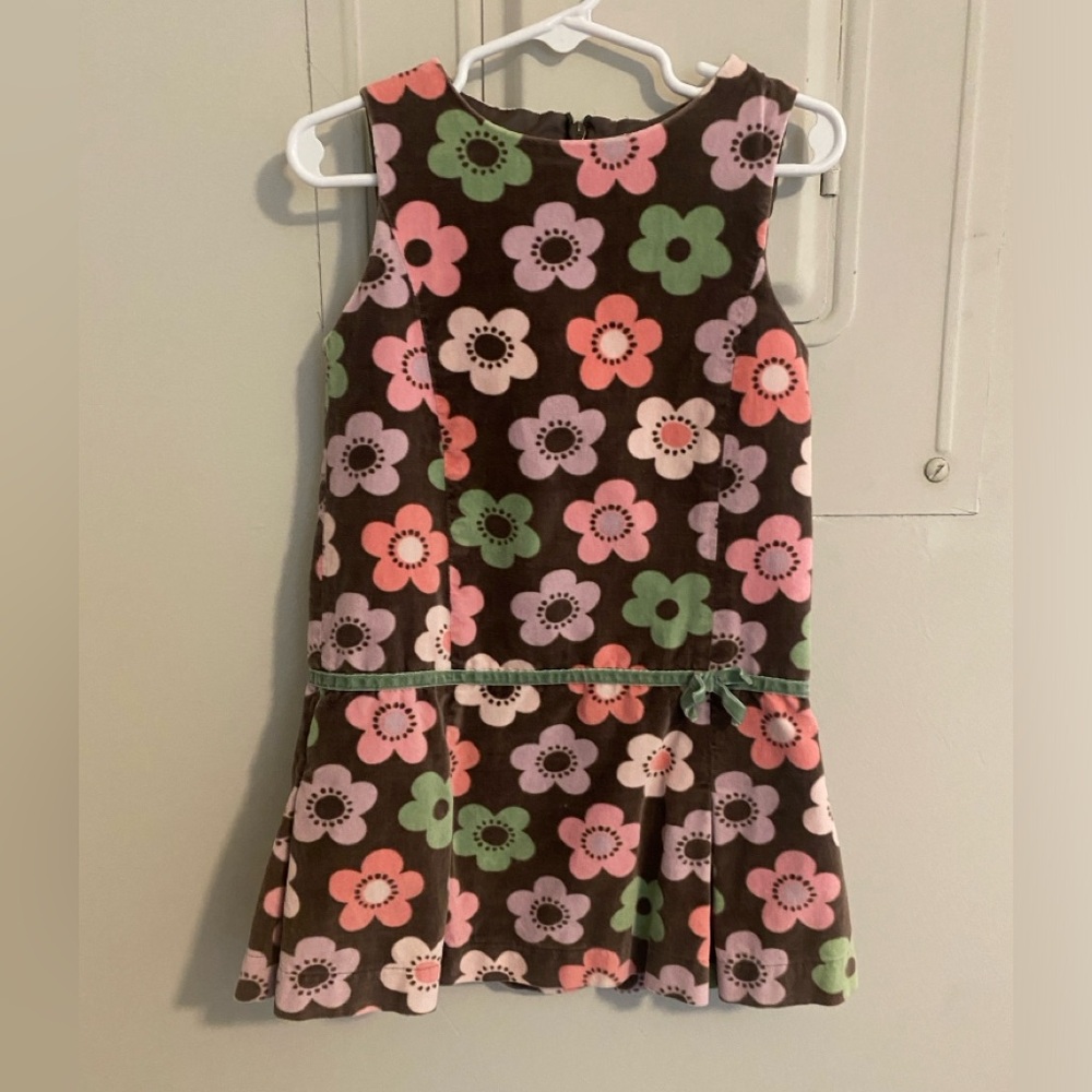 Mini Boden Floral Velvet Dress